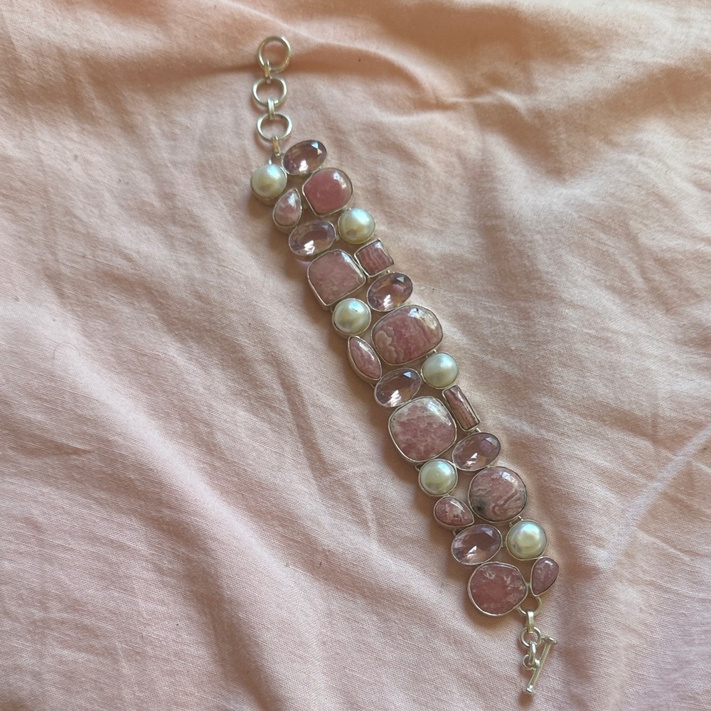 Pretty in Pink Stones & Pearls Bracelet